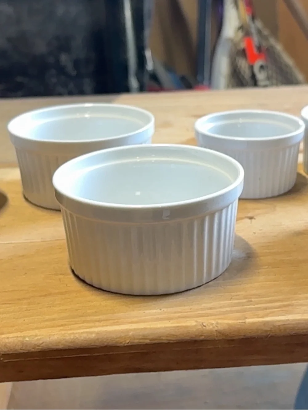 Vintage Pier 1 White Ceramic Ramekin Set of 6